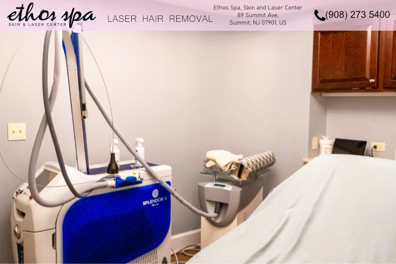 Laser hair removal treatment room